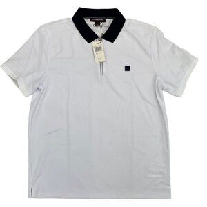 MK Half-Zip Polo Shirt White Michael Kors Size L